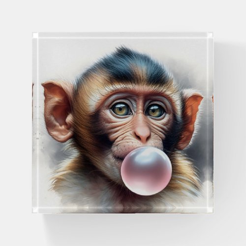Cute Monkey Blowing Bubbles Bubble Gum Paperweight