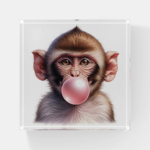 Cute Monkey Blowing Bubbles Bubble Gum Paperweight