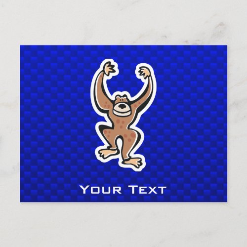 Cute Monkey Blue Postcard