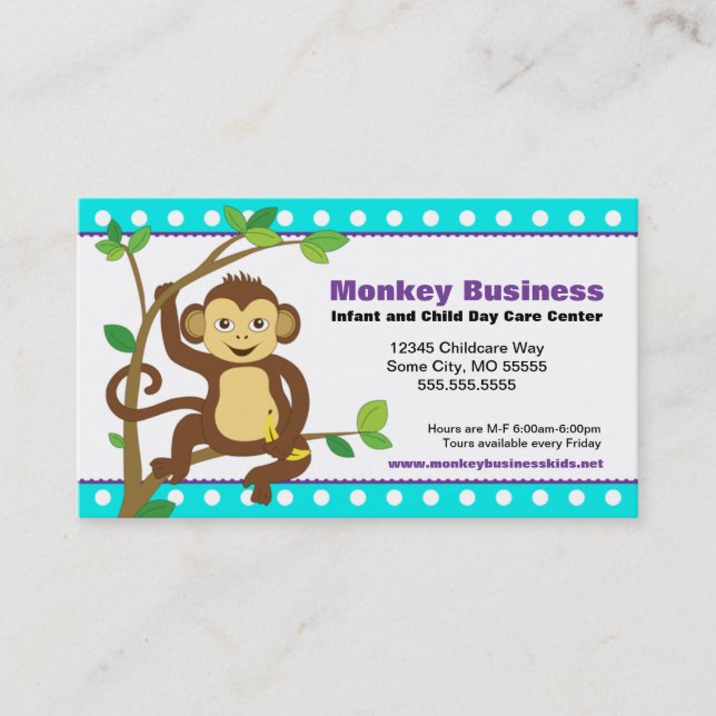 Cute Monkey Business Card (Front)