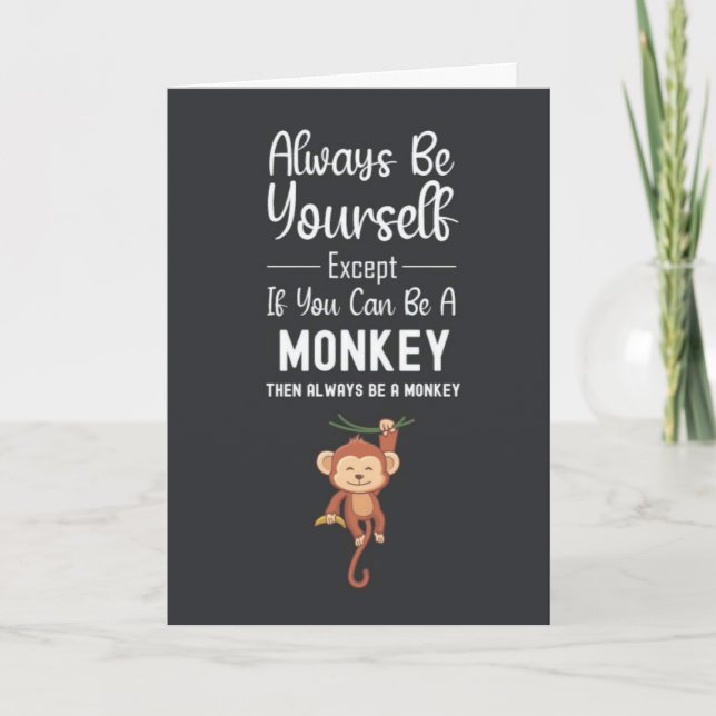 Cute Monkey Cards Animal Funny Humor Humorous (Front)