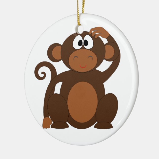 Cute Monkey Ceramic Ornament (Left)