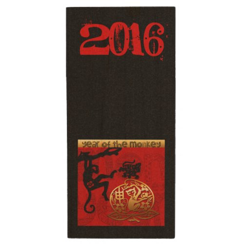 Cute Monkey Chinese custom Year Zodiac Birthday FD Wood USB Flash Drive