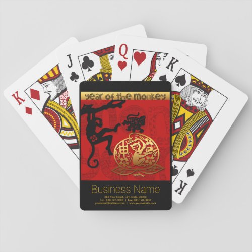 Cute Monkey Chinese Year Zodiac Birthday Playing C Poker Cards