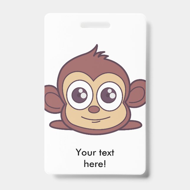 Cute monkey clipart badge (Front)