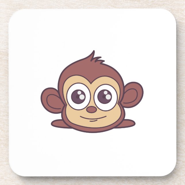 Cute monkey clipart beverage coaster (Front)