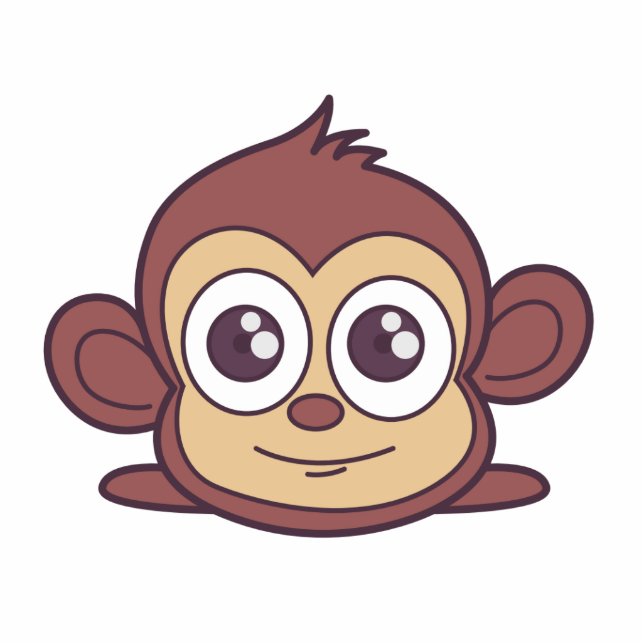 Cute monkey clipart cutout (Front)