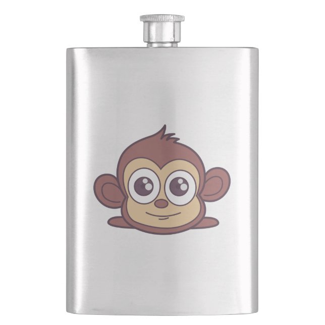 Cute monkey clipart flask (Front)