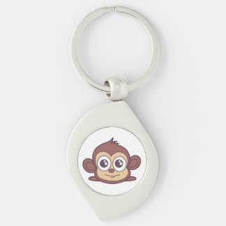 Cute monkey clipart keychain