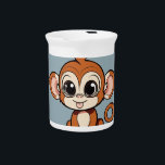 Cute Monkey Coloring Page for Toddlers Beverage Pitcher<br><div class="desc">This adorable monkey coloring page is perfect for toddlers! Designed in a simple Pixar-inspired style with big,  expressive eyes and clean line art,  it's easy to color and full of charm. The flat vector design and white background make it ideal for early learners exploring creativity. Just print and play</div>