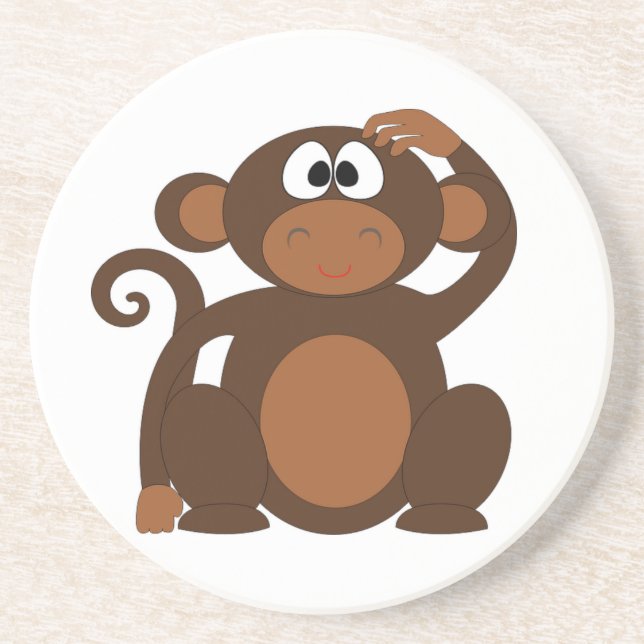 Cute Monkey Drink Coaster (Front)