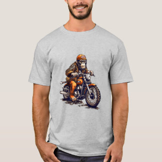 Cute Monkey Driving a Motorcycle T-Shirt