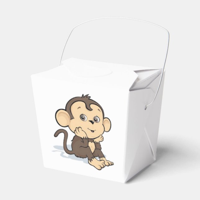 Cute Monkey  Favor Boxes (Front Side)