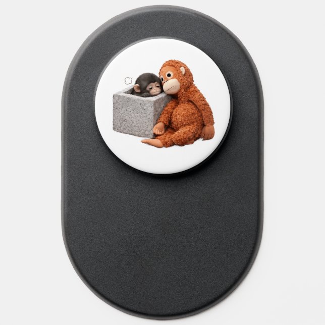 Cute Monkey Friends Phone Case – Adorable Baby Mon PopSocket (Popsocket)