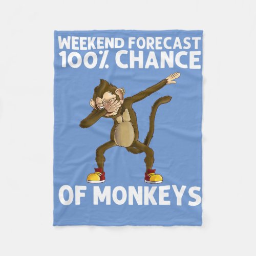Cute Monkey Gift For Men Women Gorilla Ape Chimpan Fleece Blanket