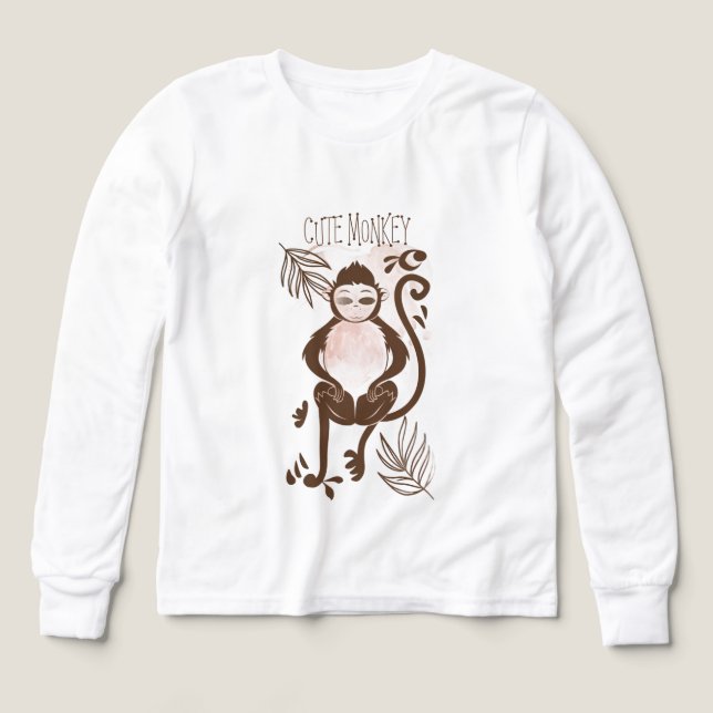 Cute monkey in nature Tri-Blend shirts (Design Front)