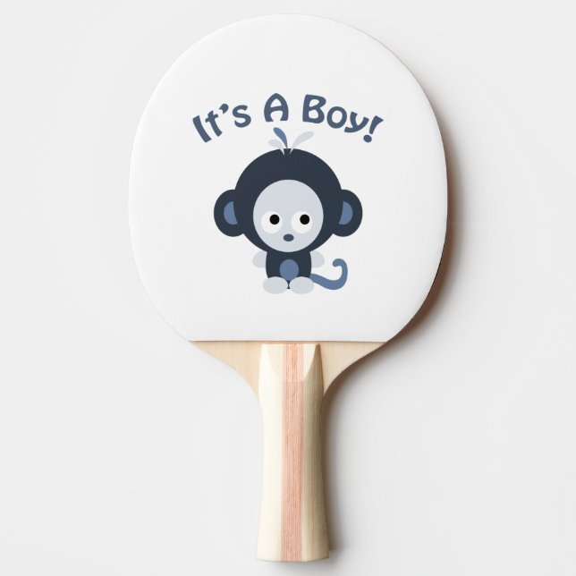 Cute Monkey - It's a boy! Ping-Pong Paddle (Front)