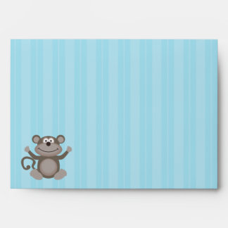 Cute Monkey Jungle A7 Envelopes in Blue