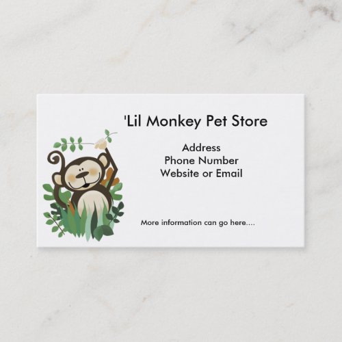 Cute Monkey Jungle Business Card Template
