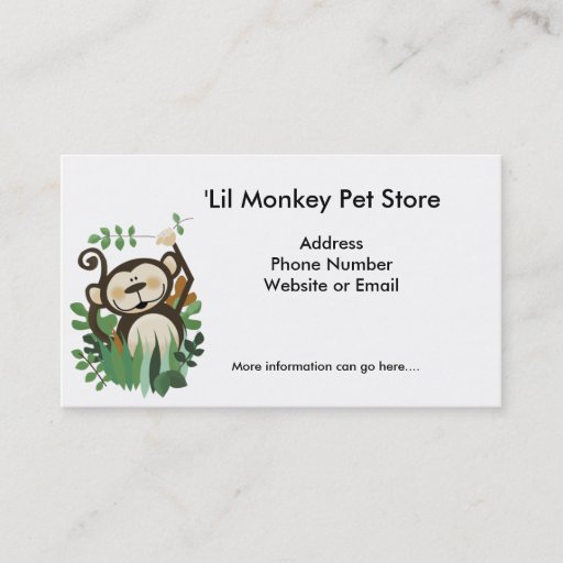 Customizable Cute Monkey Jungle Business Card Template