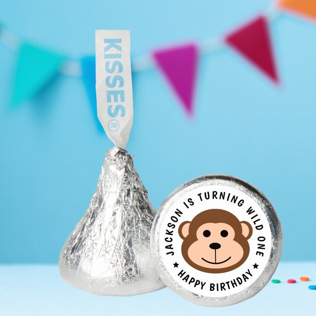 Cute Monkey Jungle Safari Animal Kids Birthday  Hershey®'s Kisses® (Creator Uploaded)