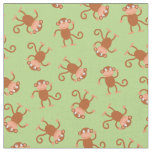 Cute Monkey Kids Baby Nursery Light Green Fabric