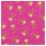 Cute Monkey Kids Baby Nursery Pink Fabric