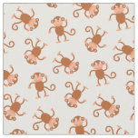Cute Monkey Kids Baby Nursery White Fabric