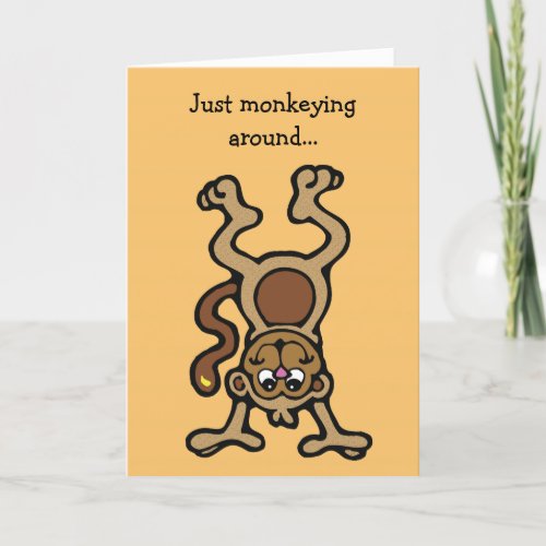 Cute Monkey Kids Birthday Card
