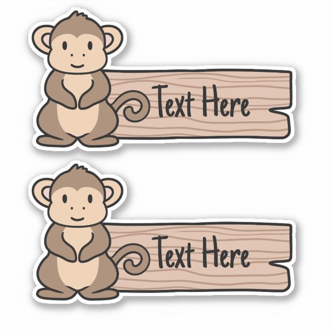 Cute Monkey Label  (Front)
