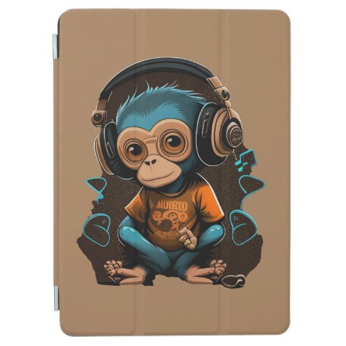 Cute Monkey Listening Music Music Immersed Monkey iPad Air Cover