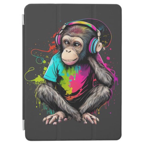 Cute Monkey Listening Music Music Obsessed Monkey iPad Air Cover