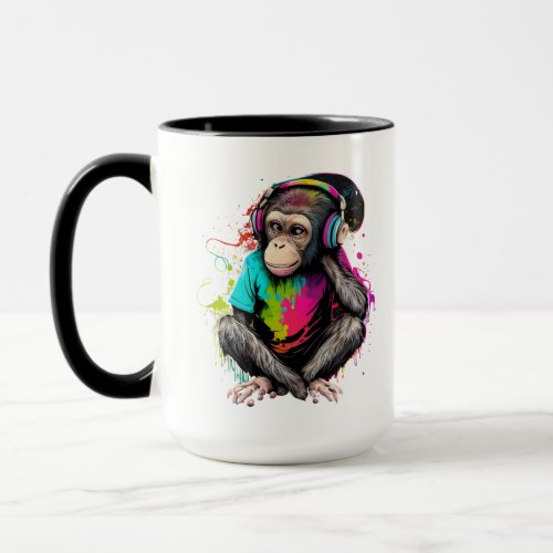 Cute Monkey Listening Music Music Obsessed Monkey Mug