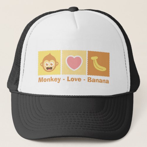 Cute Monkey Love Banana Trucker Hat