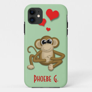 Cute Monkey Love Personalized iPhone 5 Case