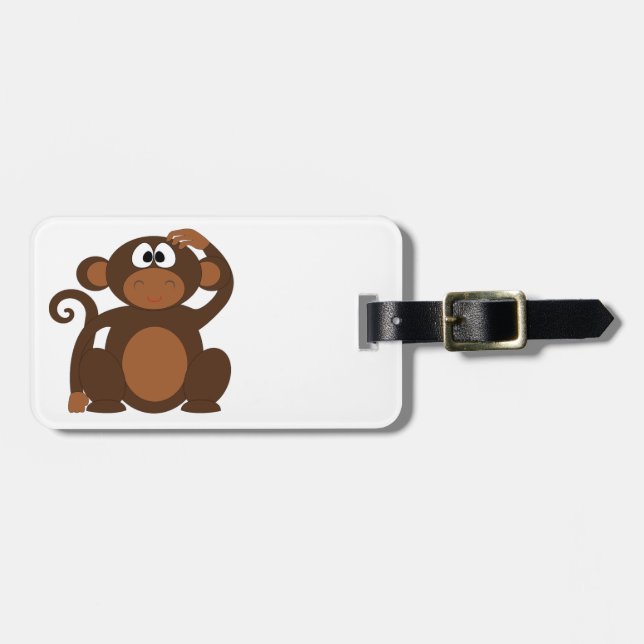 Cute Monkey Luggage Tag (Front Horizontal)