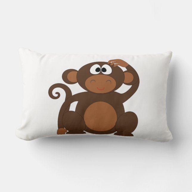 Cute Monkey Lumbar Pillow (Front)