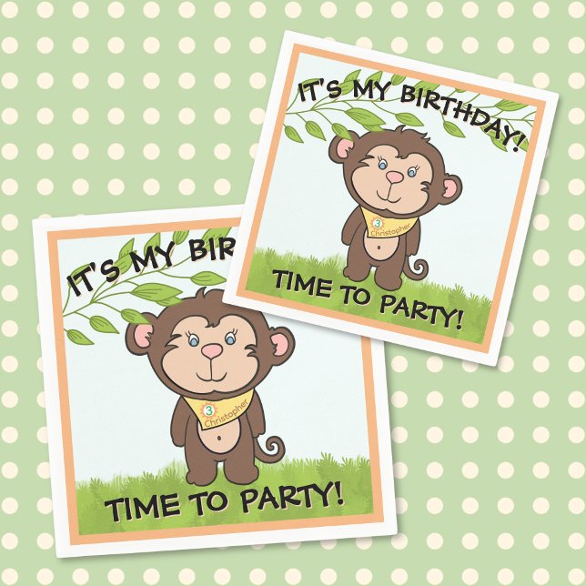 Cute Monkey Napkins (Creator Uploaded)