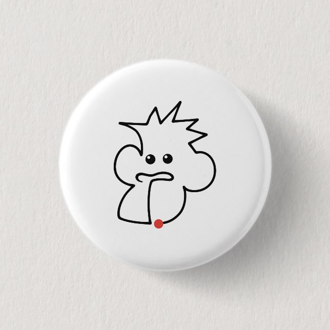 Cute Monkey One Line Art Button (Front)