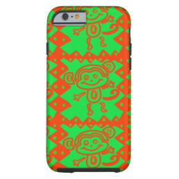Cute Monkey Orange Green Animal Pattern Tough iPhone 6 Case