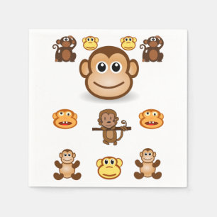 Cute Monkey Paper Napkin