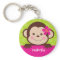 Cute Monkey Personalized name Key chain Bag tag