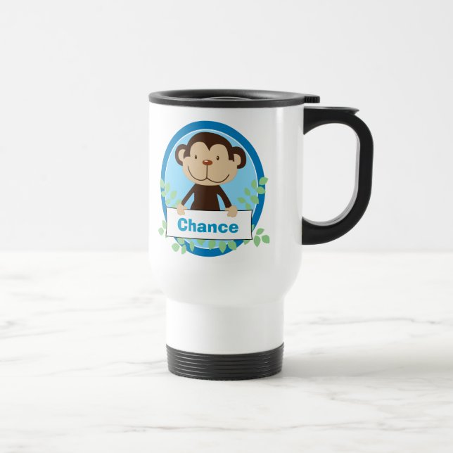 Cute Monkey Personalized Travel Mug Cup (Right)