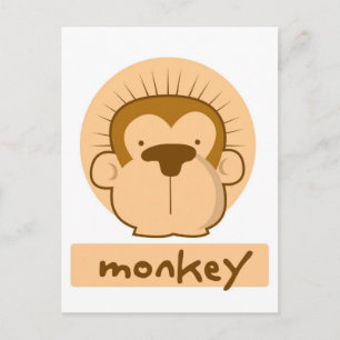 cute monkey postcard