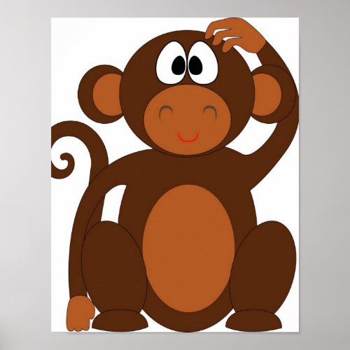 cute monkey poster