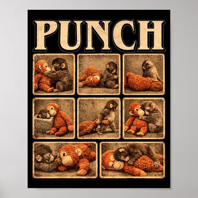 Cute monkey punch baby  poster (Front)
