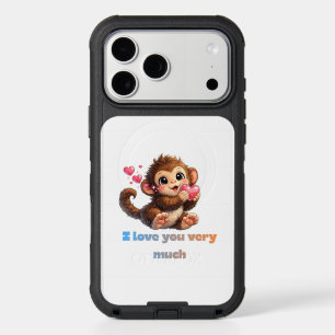 Cute Monkey Romantic Quote Illustration iPhone 17 Pro Max Case