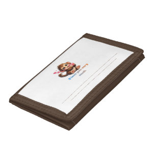 Cute Monkey Romantic Quote Illustration Tri-fold Wallet
