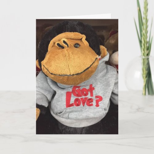 CUTE MONKEY SAYS GOT LOVE I DO FOR YOU HOLIDAY CARD