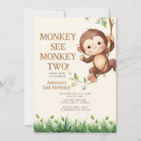 Cute Monkey See Monkey Two Safari 2nd Birthday